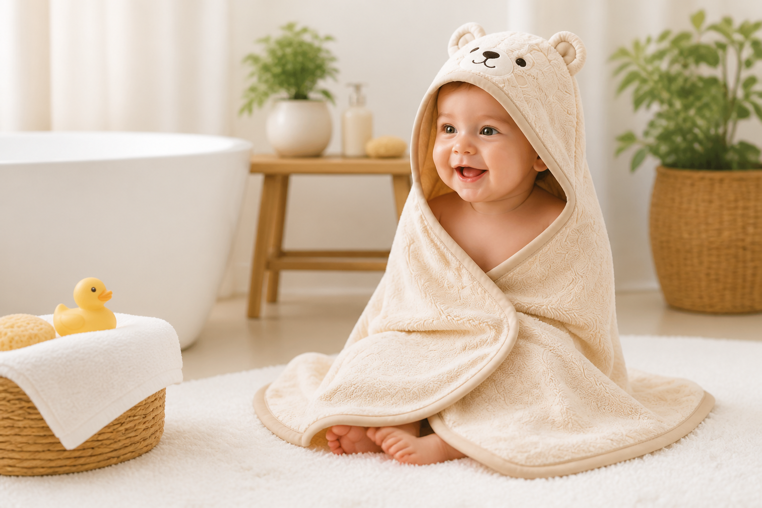 NUBIS organic cotton hooded baby towel
